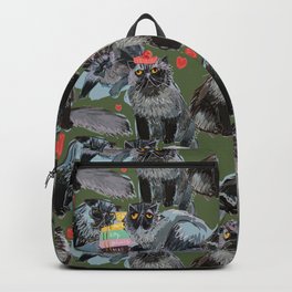Freddy- Cat pattern in green Backpack | Cutecats, Kitty, Animal, Belettelepink, Cuteanimals, Kitten, Pattern, Furry, Pets, Paws 