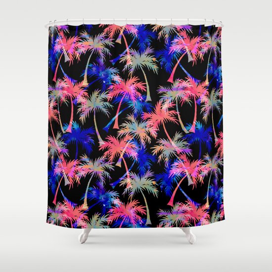 Falling Palms - Nightlight Shower Curtain