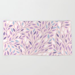 Pastel Leaves Forest Beach Towel