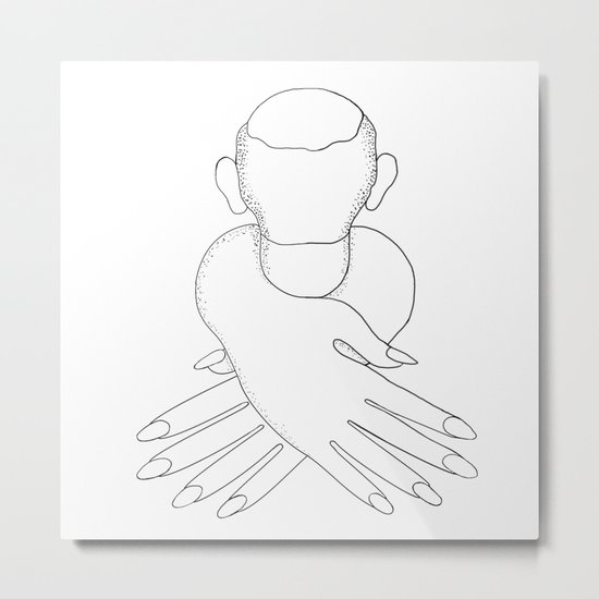 male in female hands Metal Print