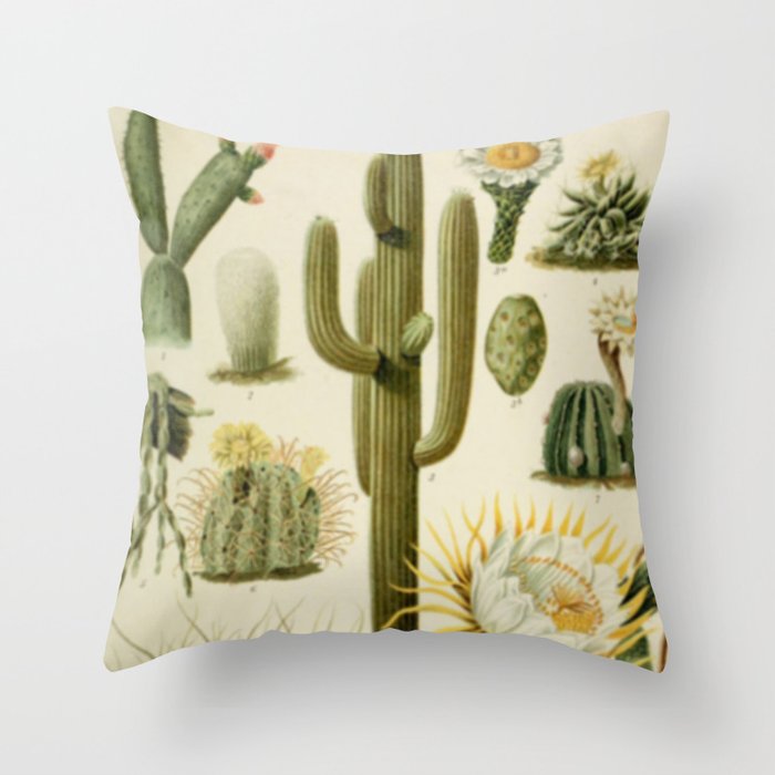 Naturalist Cacti Throw Pillow