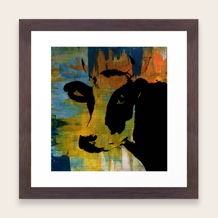 Graphic Cow Color Painting Poster Print By Robert Erod Framed Art