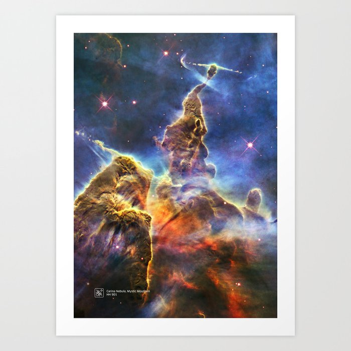 Carina Nebula, Mystic Mountain HH 901 (Hubble telescope) Art Print