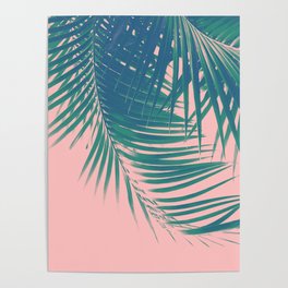 Palm Leaves Blush Summer Vibes #2 #tropical #decor #art #society6 Poster