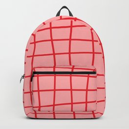 Hand Drawn Grid (red/pink) Backpack