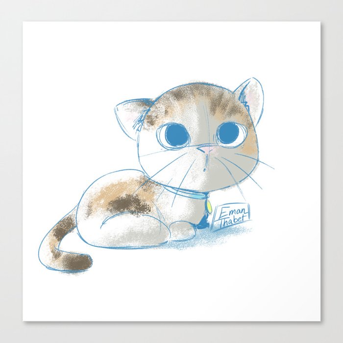 Baby Cat Drawing Canvas Print