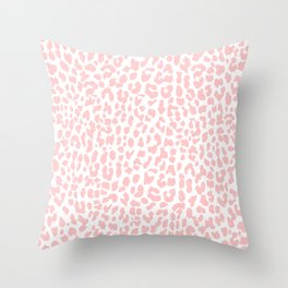 Pale Coral Leopard Throw Pillow