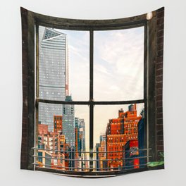 New York City Window #3 | Colorful Cityscape Wall Tapestry
