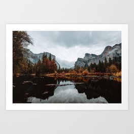 Fall Valley View Reflections - Yosemite Art Print