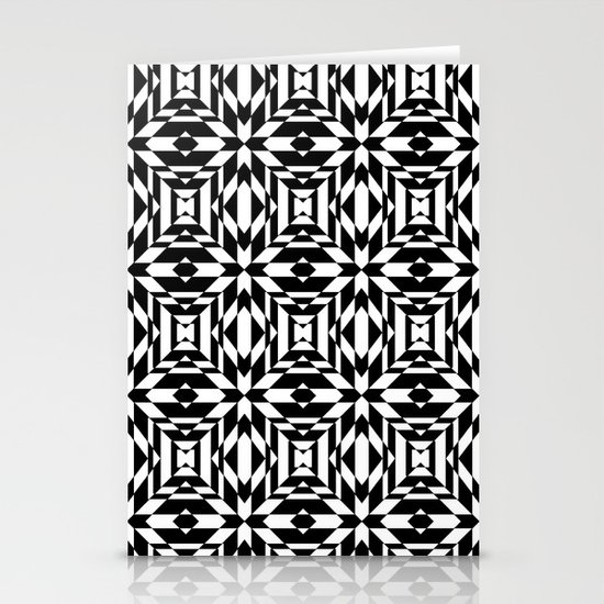 Black and White Tile Stationery Cards