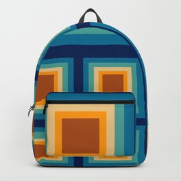 Retro square pattern | vintage aesthetic | Geometric shapes | Abstract | Colorful Backpack