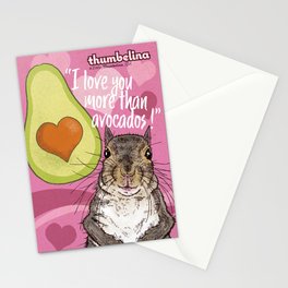 Little Thumbelina Girl: I Love You More Than Avocados! Stationery Card