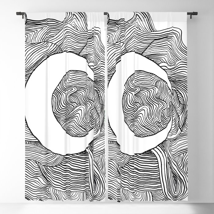 Moon Line Doodle Blackout Curtain