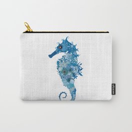 Seahorse with corals, shells and sea anemones Carry-All Pouch