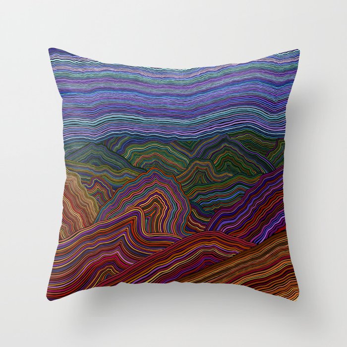 Rainbow Mountains Throw Pillow