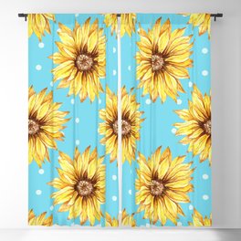 Watercolor Sunflowers Background 07 Blackout Curtain