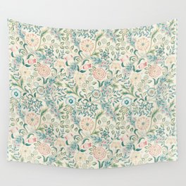 William Morris Vintage Wilhelmina Ivory Pastel Floral Wall Tapestry