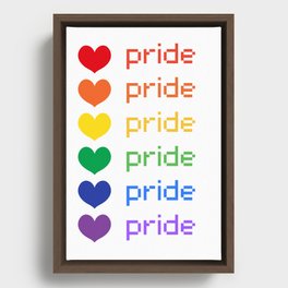 Pride Rainbow Hearts Framed Canvas