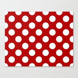Flamenco Polka Dots Red White Canvas Print