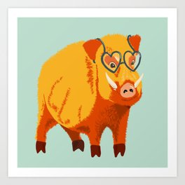 Funny Boar Pig Cute Geek Art Print