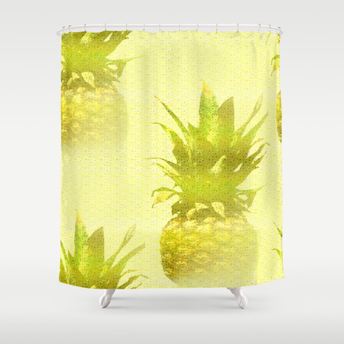 Pineapples Yellow Background #decor #society6 #buyart Shower Curtain