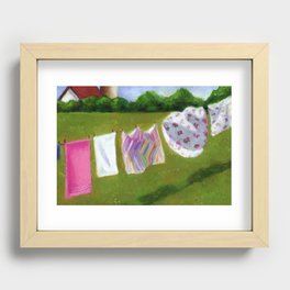 Summer Laundry Hanging in the Sunshine Recessed Framed Print
