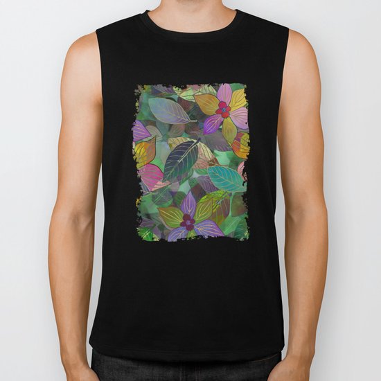Floral Pattern 7 Biker Tank