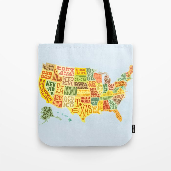 United States of America Map Tote Bag