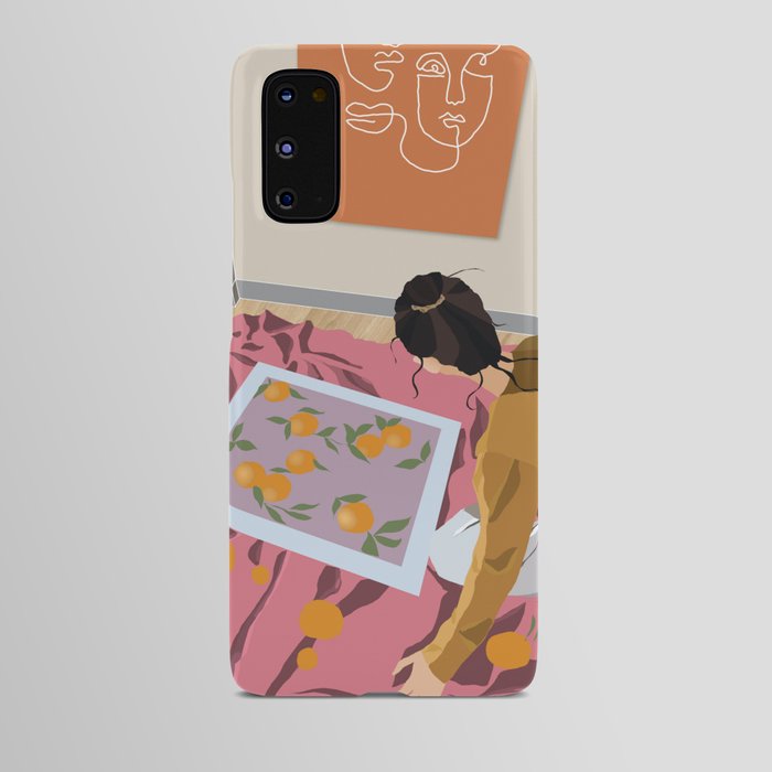 Painting orange & Girl Android Case