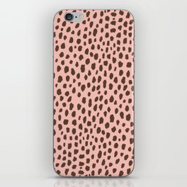 Pink and Brown Dalmatian Spots (brown/pink) iPhone Skin