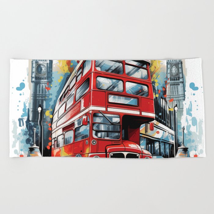 London Bus Beach Towel