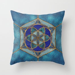 Seed of life Mosaic Ornament Throw Pillow