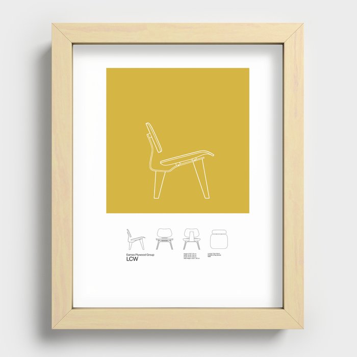 Minimalist Eames LCW Chair Design Recessed Framed Print