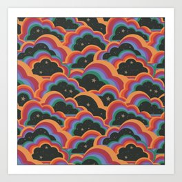 Rainbow Cloud Pattern  Art Print