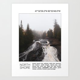 North Shore Waterfall | Minnesota Nature Photography Art Print