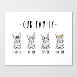 Our Family - Bunny Rabbits Canvas Print