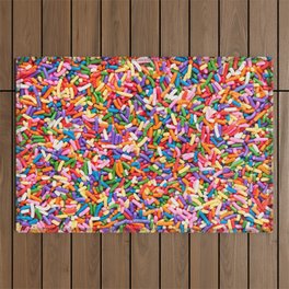 Colorful Rainbow Sprinkles | Sweet Candy Outdoor Rug