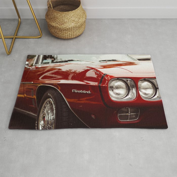 Vintage 1969 Firebird American Classic Muscle car automobile transportation color photograph / photography poster posters Rug