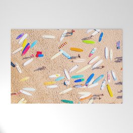 Surfboards Laying on the Beach Welcome Mat