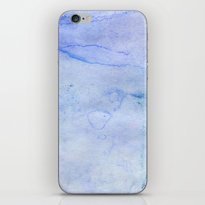 Hand painted blue green abstract watercolor pattern iPhone Skin