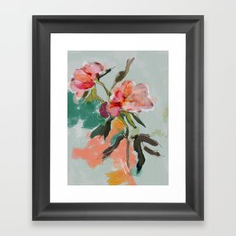 peonies abstract floral Framed Art Print
