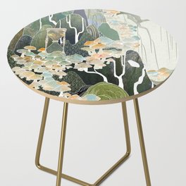 Willow, Moss, Mushrooms, and Hourglass Side Table