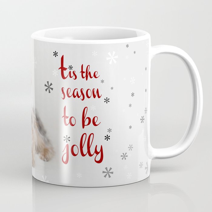 Cute Christmas 'Tis the Season to be jolly' Puppy Coffee Mug by Vicky Lewis