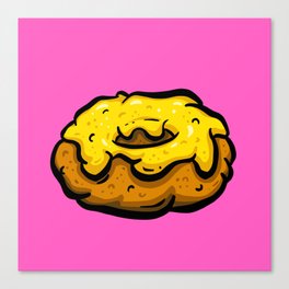 Custard Donut Turd Poo Poop Dookie Cartoon Canvas Print
