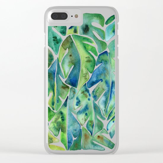 Split Leaf Philodendron – Green Clear iPhone Case