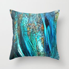 Doodle in blue Throw Pillow