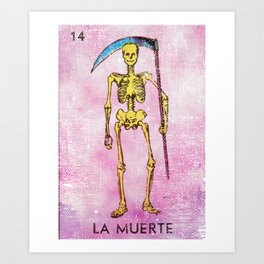La Calavera Mexican Loteria Bingo Card Art Print