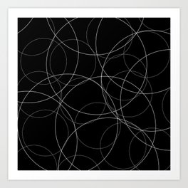 Black and white circles pattern Art Print