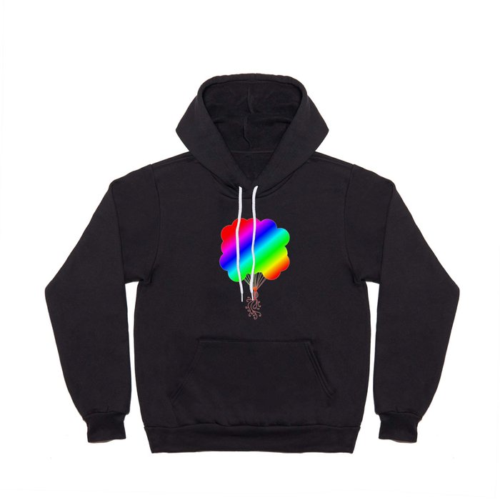 Rainbow Party Balloons Silhouette Hoody