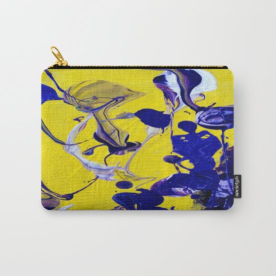 Ultra Violet Blue Yellow Abstract Paint Carry-All Pouch